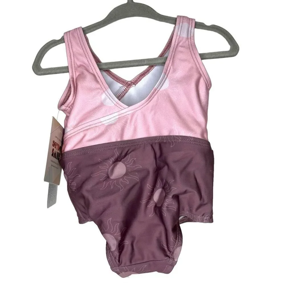 NEW Dot Dot Smile Two Tone Purple Pink One Piece Swim 6-12M No Bow